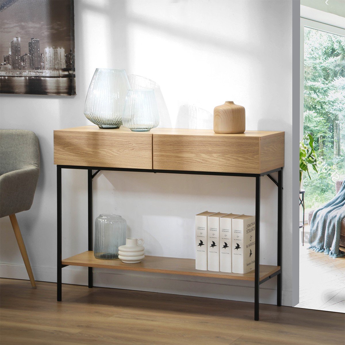 Tessa - 2-Drawer Console Table - Wood