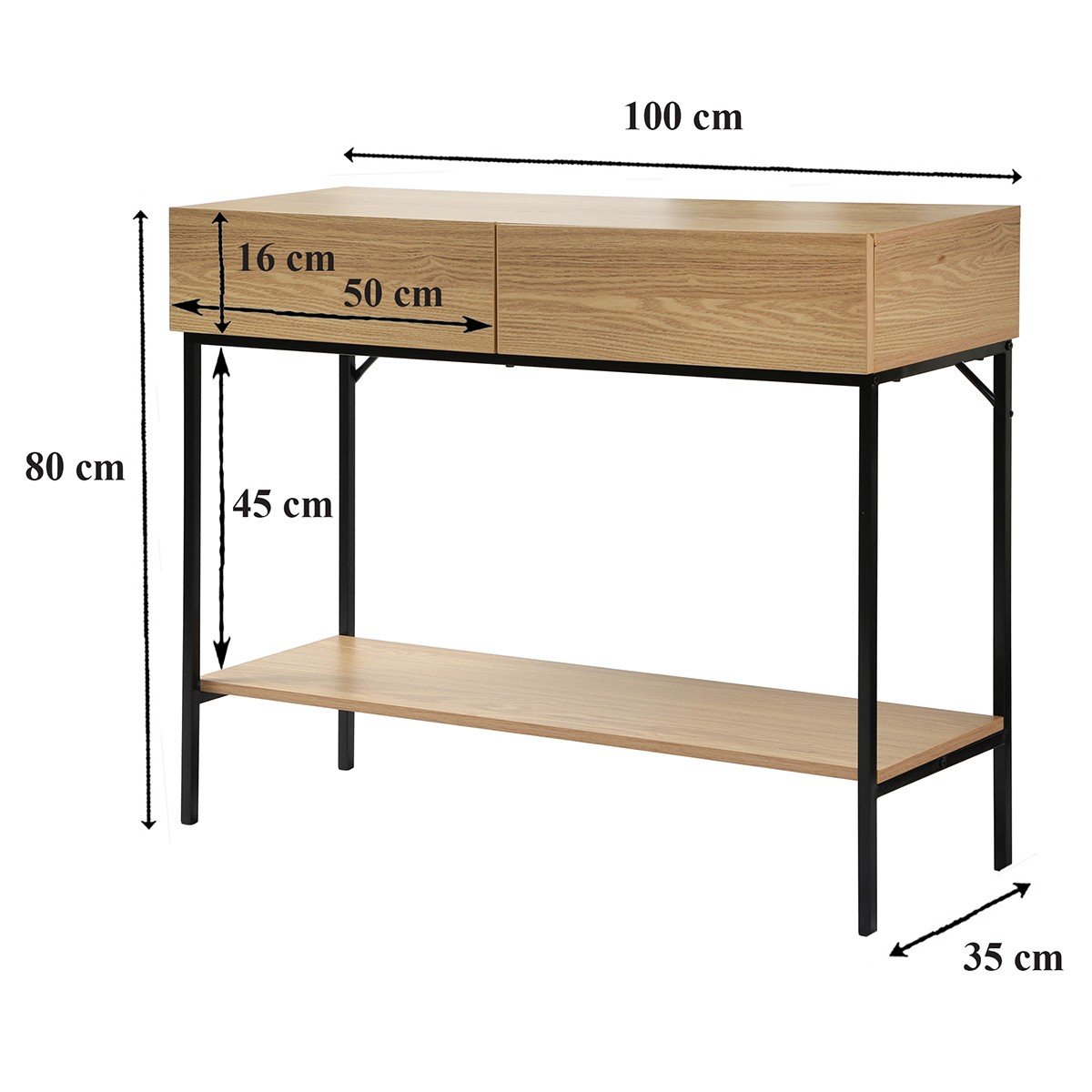 Tessa - 2-Drawer Console Table - Wood