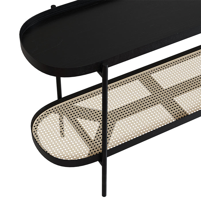 Lukut - Console En Cannage Et Bois De Mindi