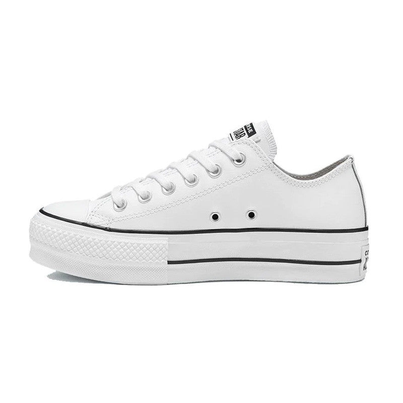 Platform Leather Ox Sneakers - White
