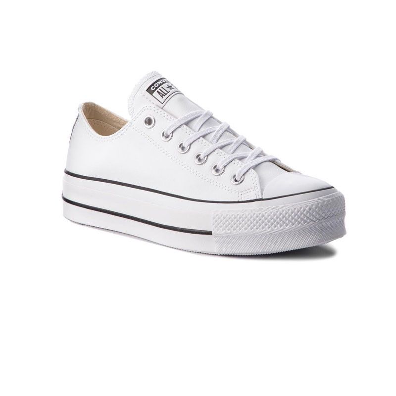Platform Leather Ox Sneakers - White