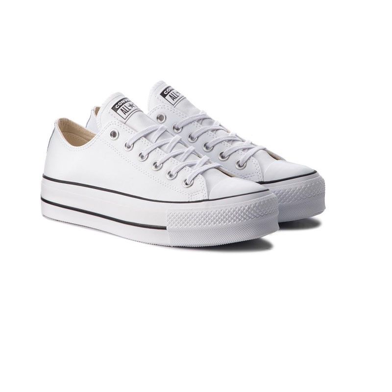 Platform Leather Ox Sneakers - White