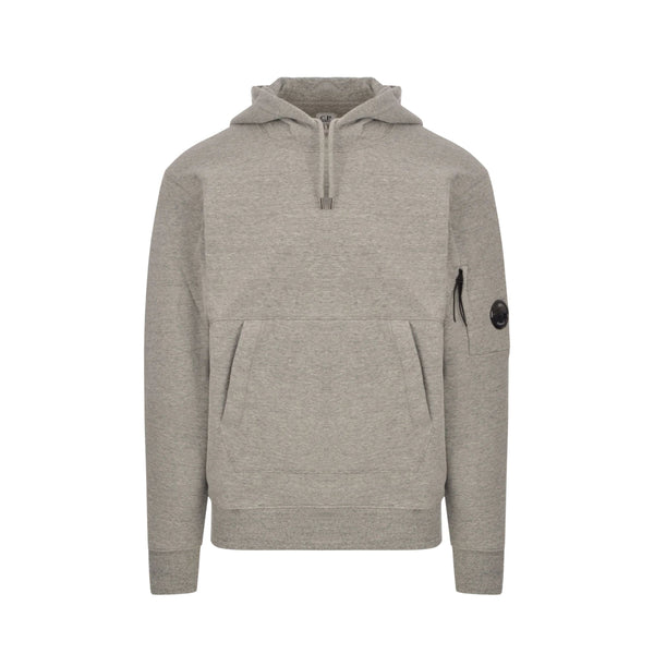 CP Company - Diagonal Fleece Lens Hoodie – Heather Gray