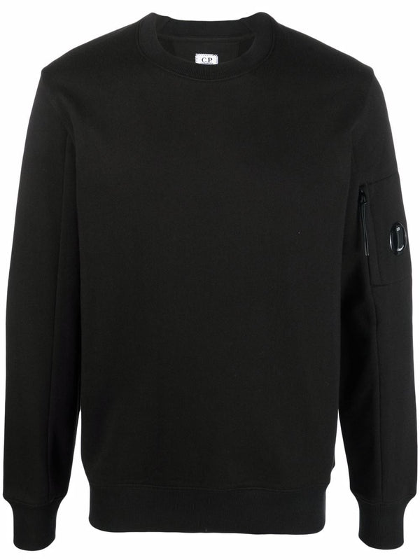 CP Company - Diagonal Raised Fleece Round Neck Sweatshirt – Black