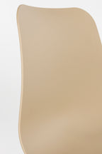 Leon - Set of 2 Dining Room Chairs - Steel - Beige