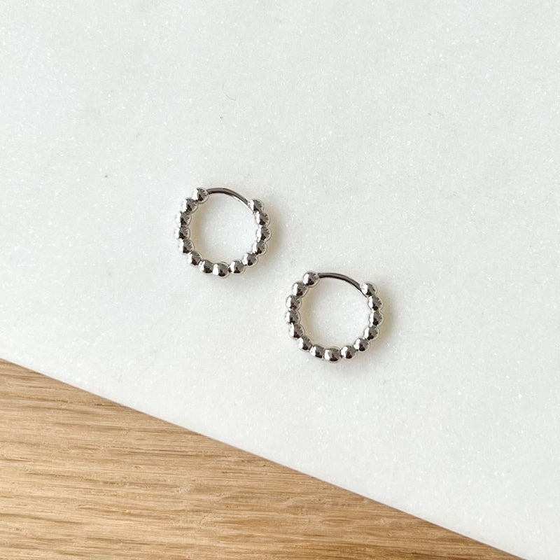 Pendientes mini aro “Lino” plata-Pendientes-instants-plaisirs-Instants Plaisirs • Joyas