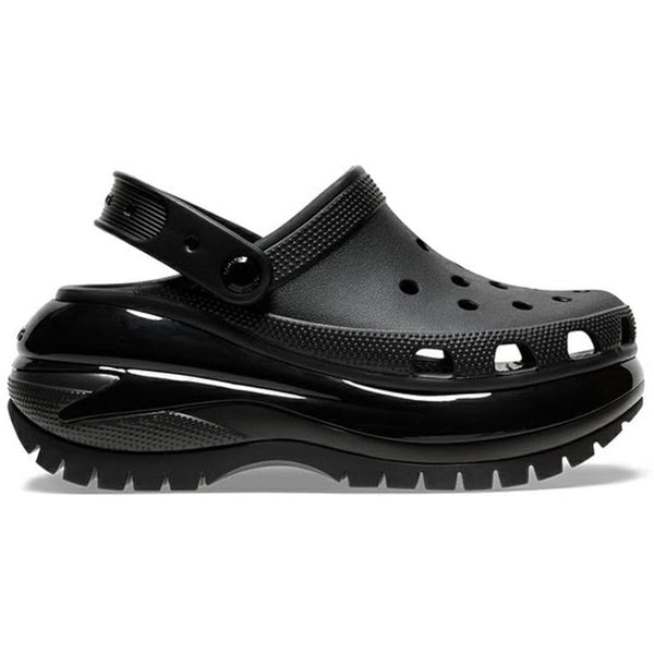 Crocs - Women's Classic Mega Crush Black Wedge Clogs - Black - Women
