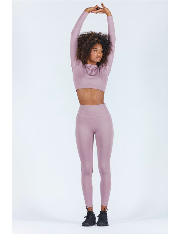 Top deportivo de manga larga para mujer lila