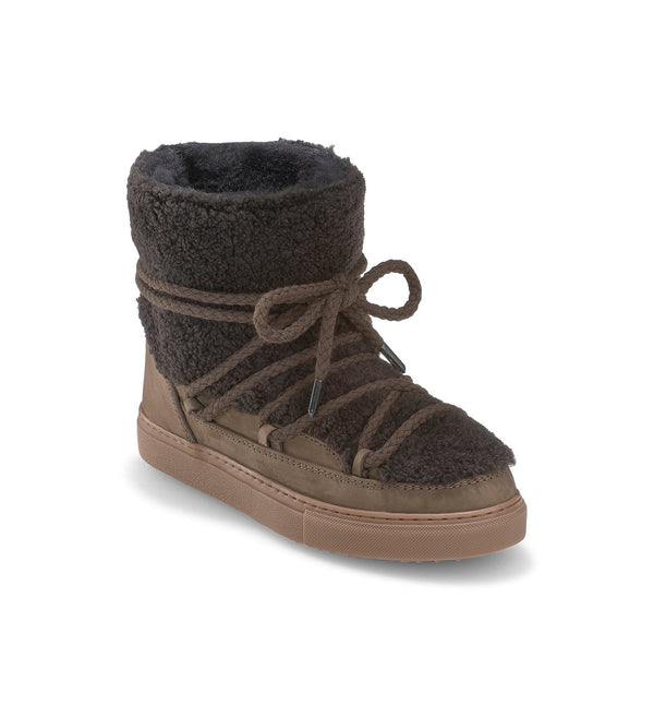 Curly ankle boots - Dark Brown