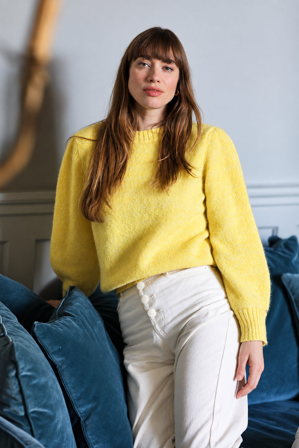 Maglione Alix in mohair mélange color Sole