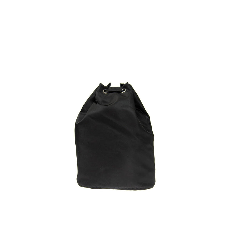 Pochette Prada Nylon And Leather Drawstring - Femme - Black