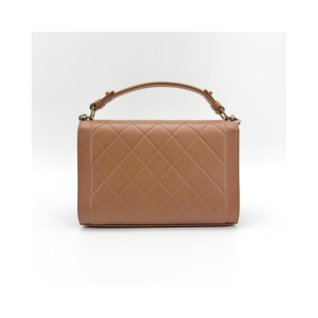 Chanel - Torebka Do Ręki Label Click Flap Small Ze Skóry - Brązowa