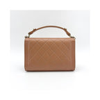 Chanel - Torebka Do Ręki Label Click Flap Small Ze Skóry - Brązowa