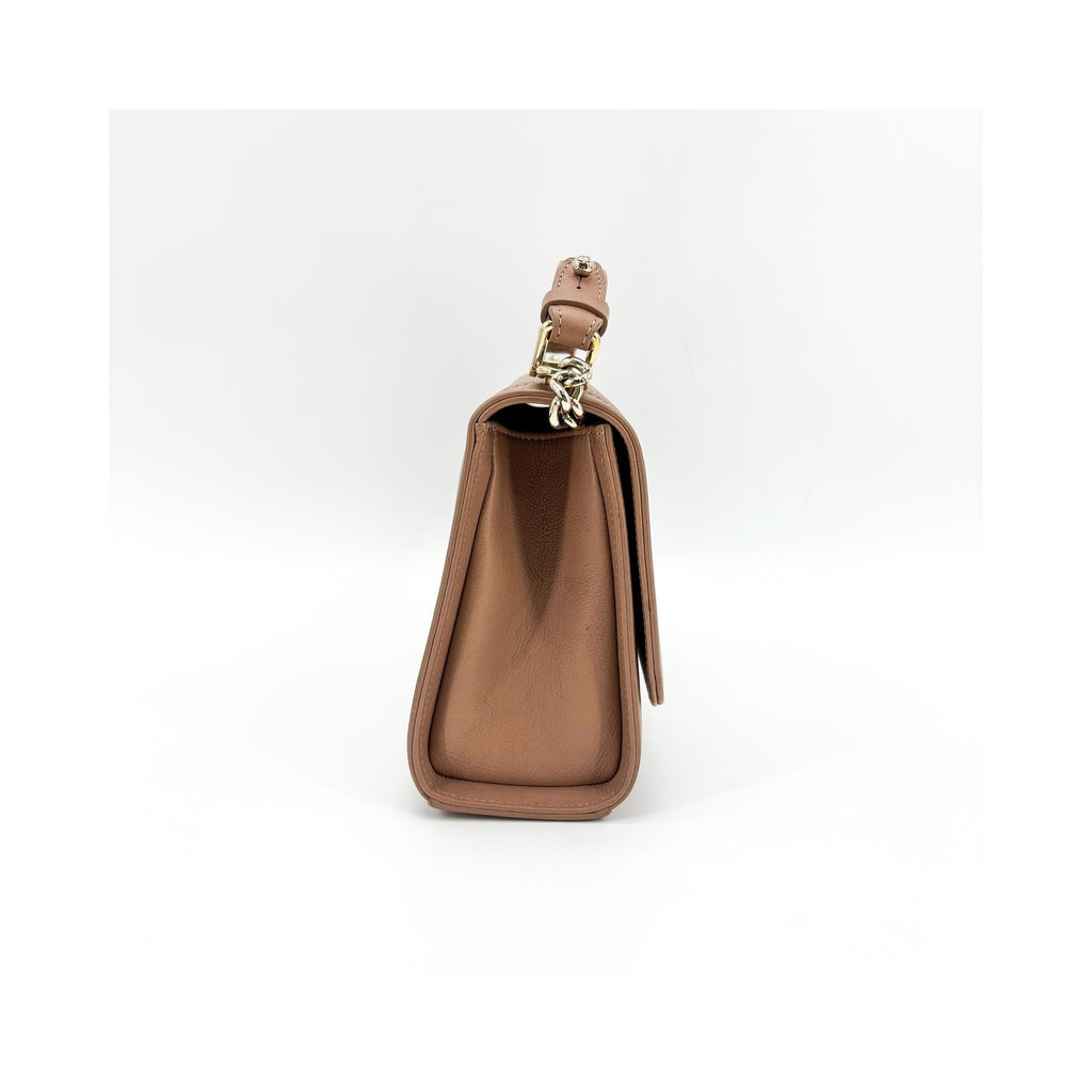 Chanel - Torebka Do Ręki Label Click Flap Small Ze Skóry - Brązowa
