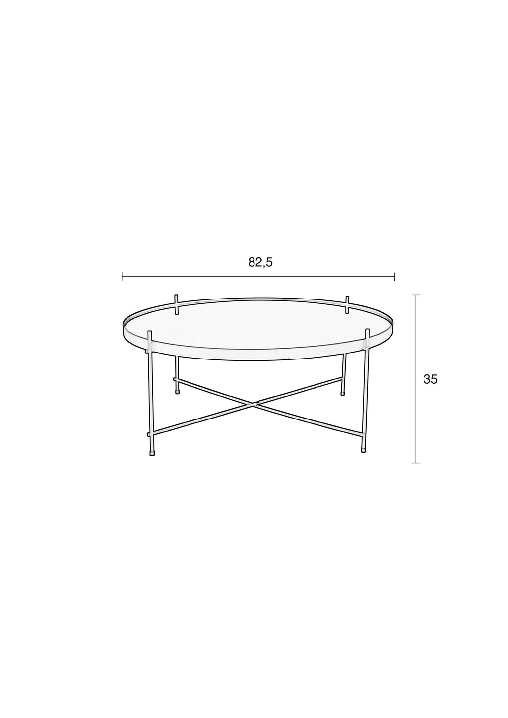 Cupido Xxl - Mesa auxiliar - Vidrio - Negro