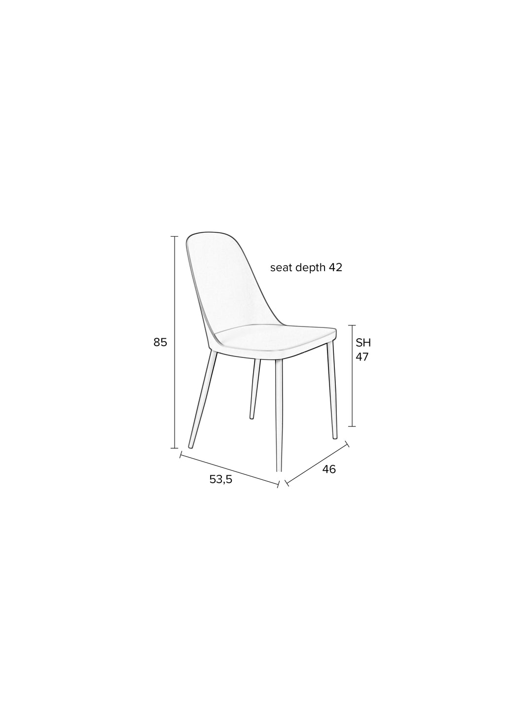 Pip All - Juego de 2 Sillas de Comedor - Plástico Polipropileno - Rosa