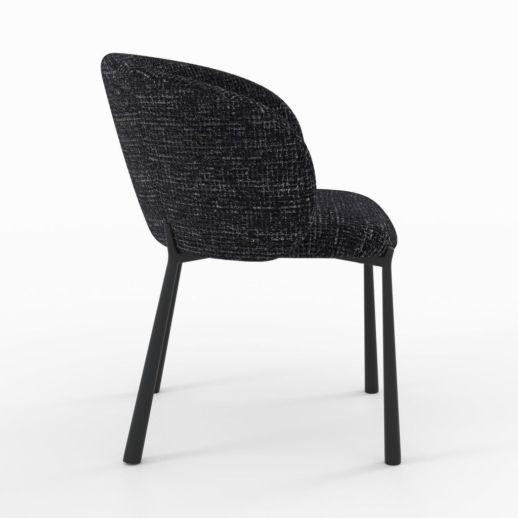 Danaë - Black Textured Fabric Chair