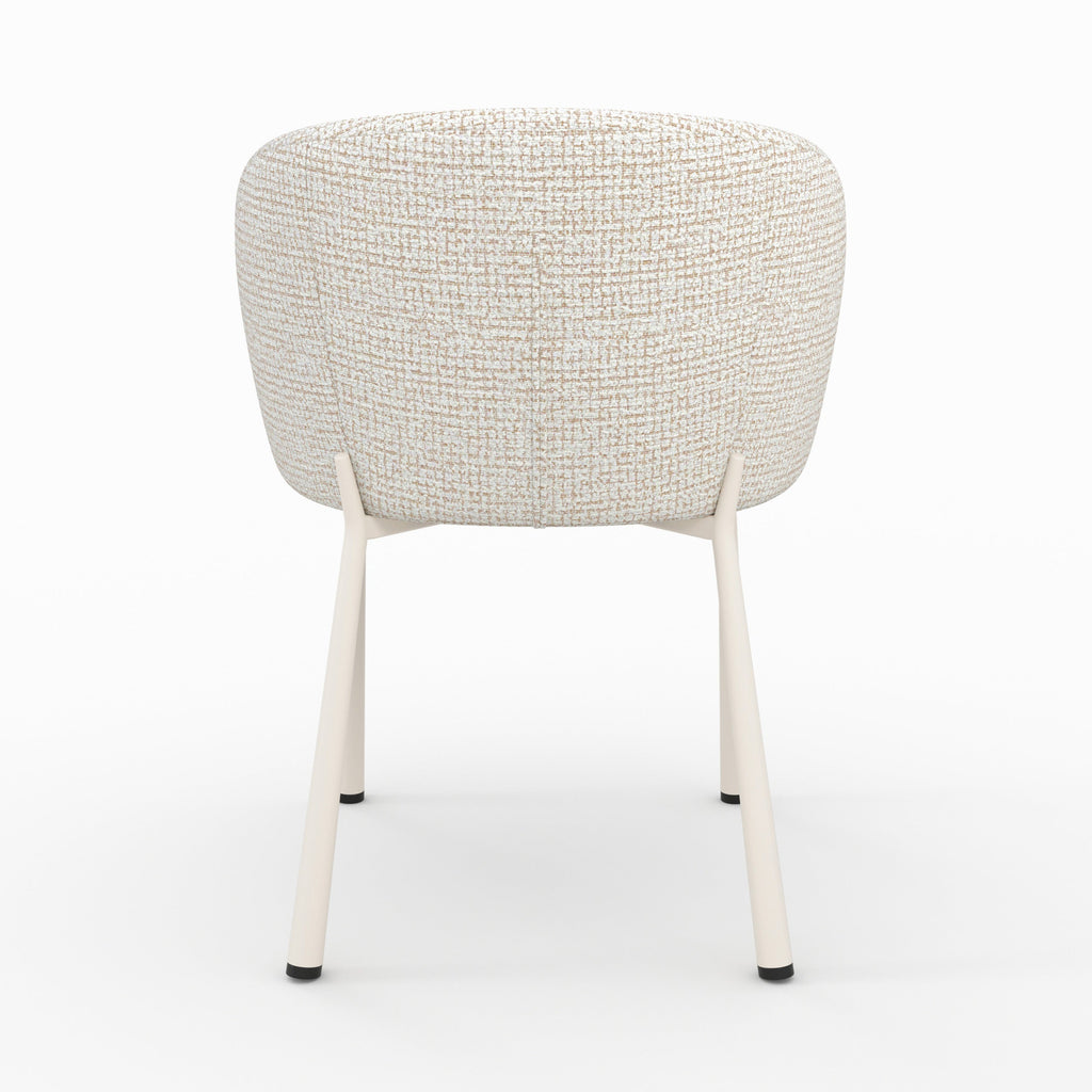 Danaë - Silla de tela texturizada color crudo jaspeado