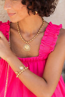 DAVINA Golden - Collar Sol de Acero