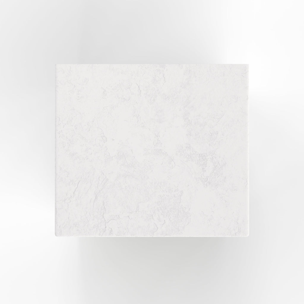 Fira - Bedside Table In Off-White Plaster And Acacia Wood