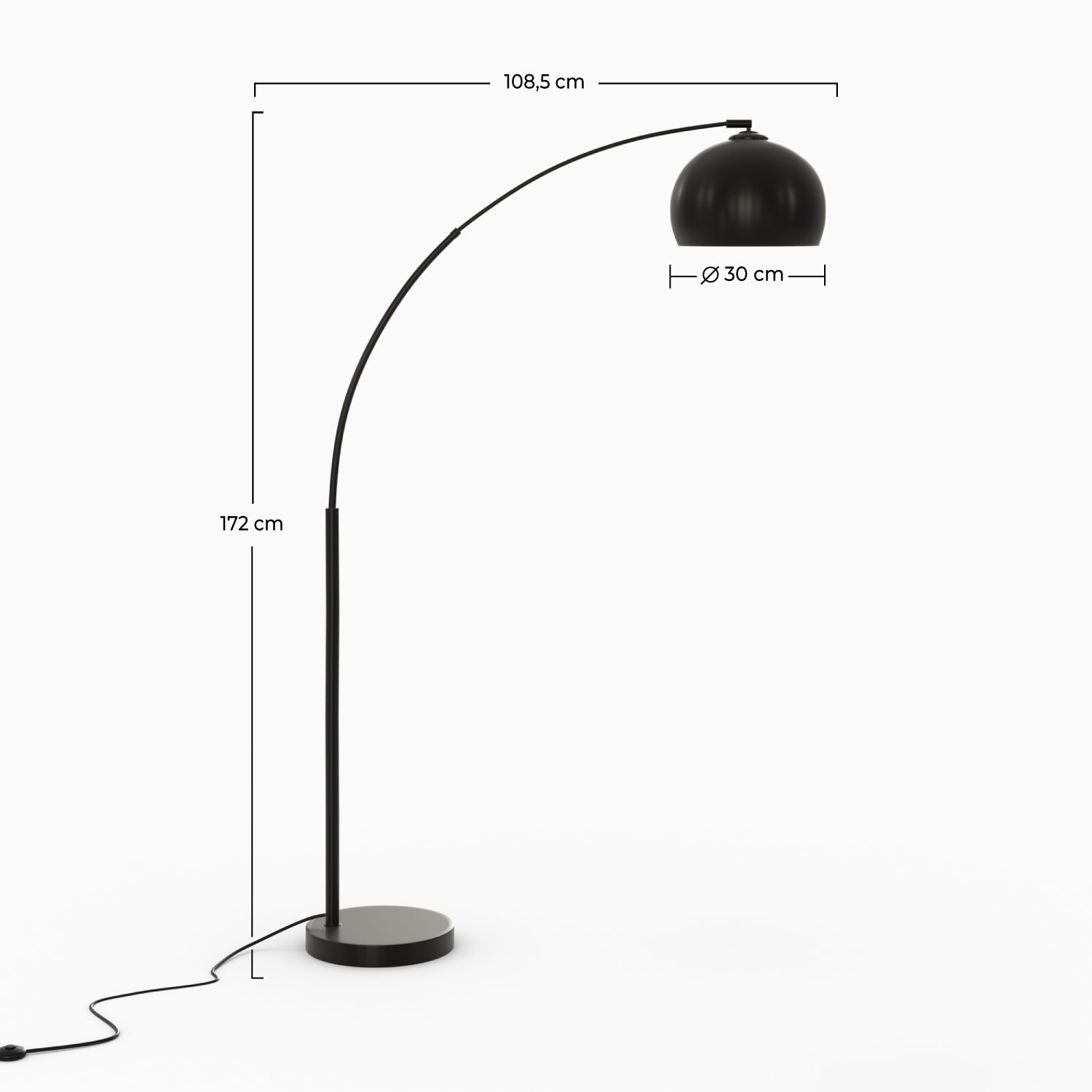 Dinard - Floor Lamp with Black Metal Shade