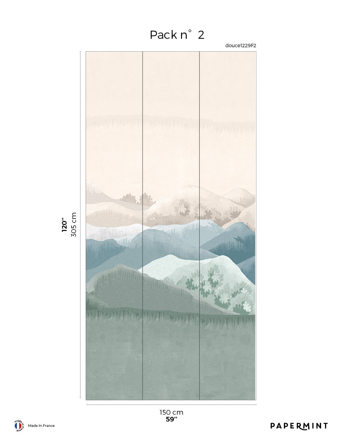 Fresque Douce Montagne - Prairie
