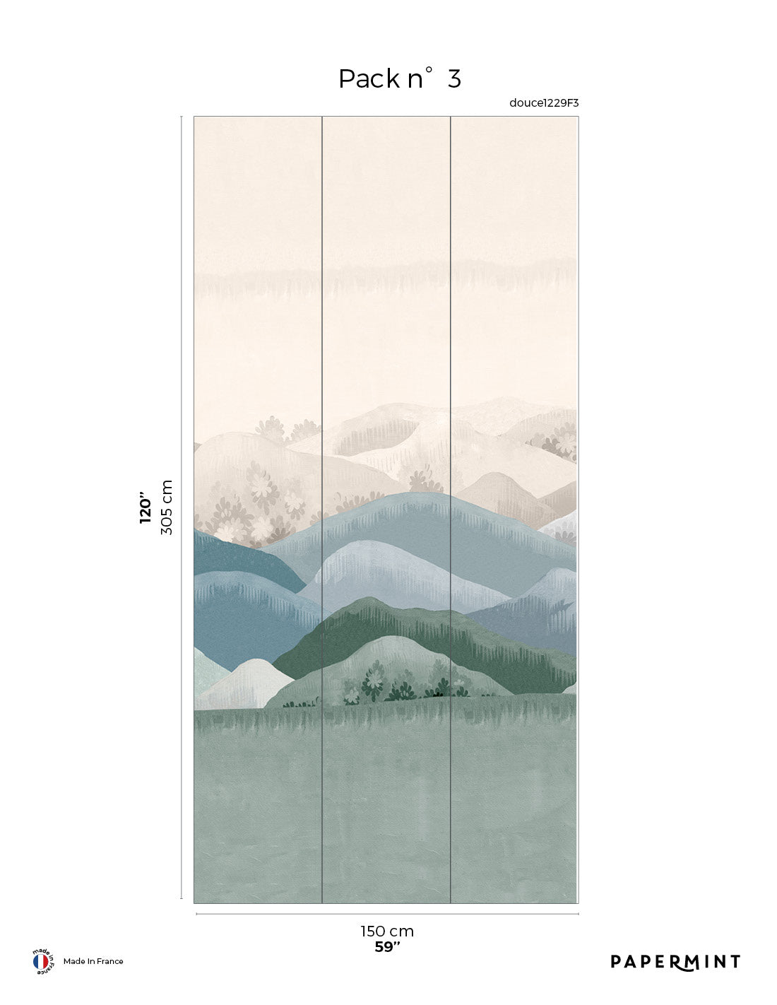 Fresque Douce Montagne - Prairie