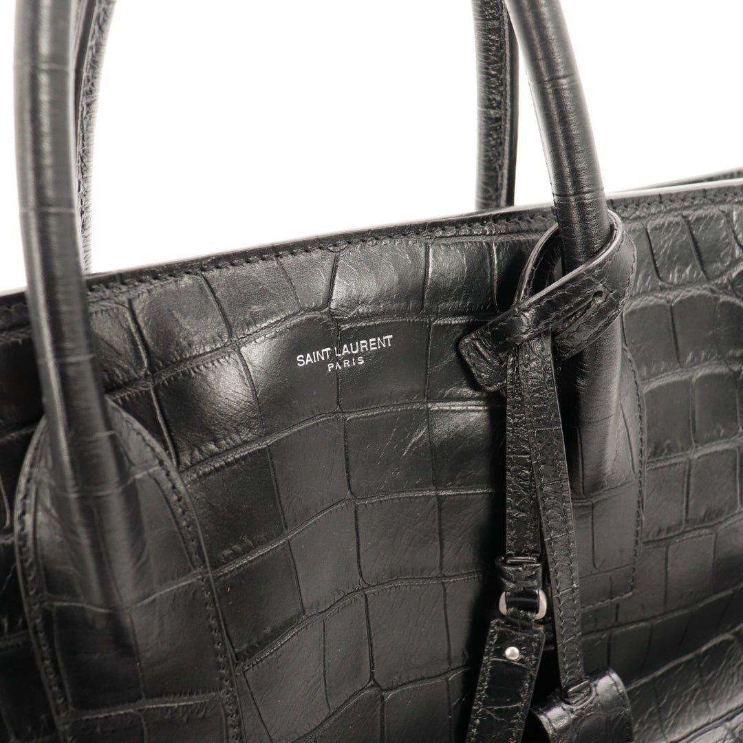 Le Sac De Jour Saint Laurent Embossé Crocodile