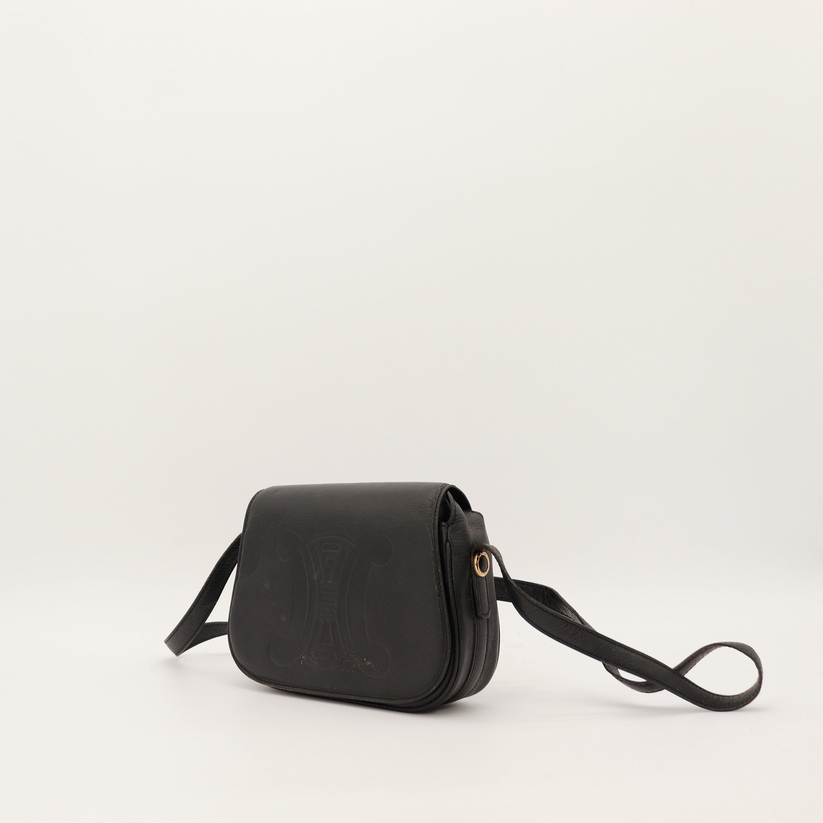 La Sacoche Triomphe Cuir Noir Céline