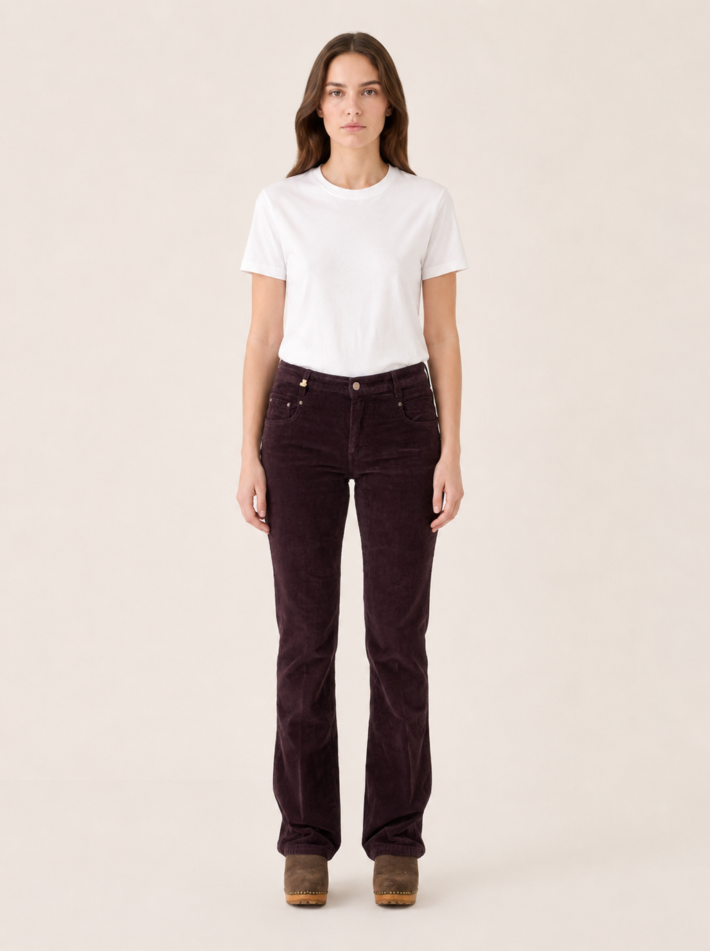 Jeans Beaugrenelle Tiny Cord - Aubergine