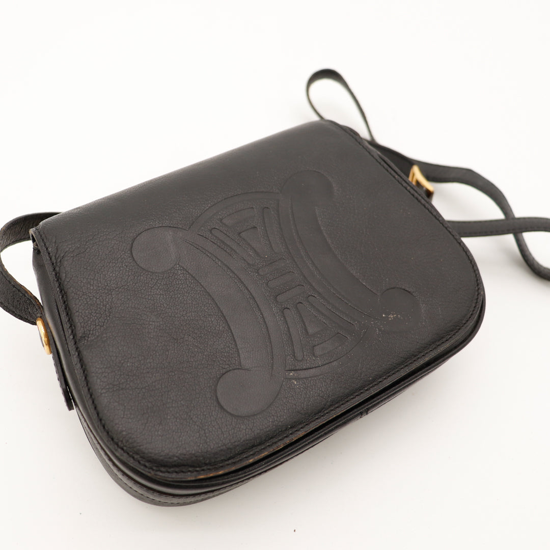 La Sacoche Triomphe Cuir Noir Céline