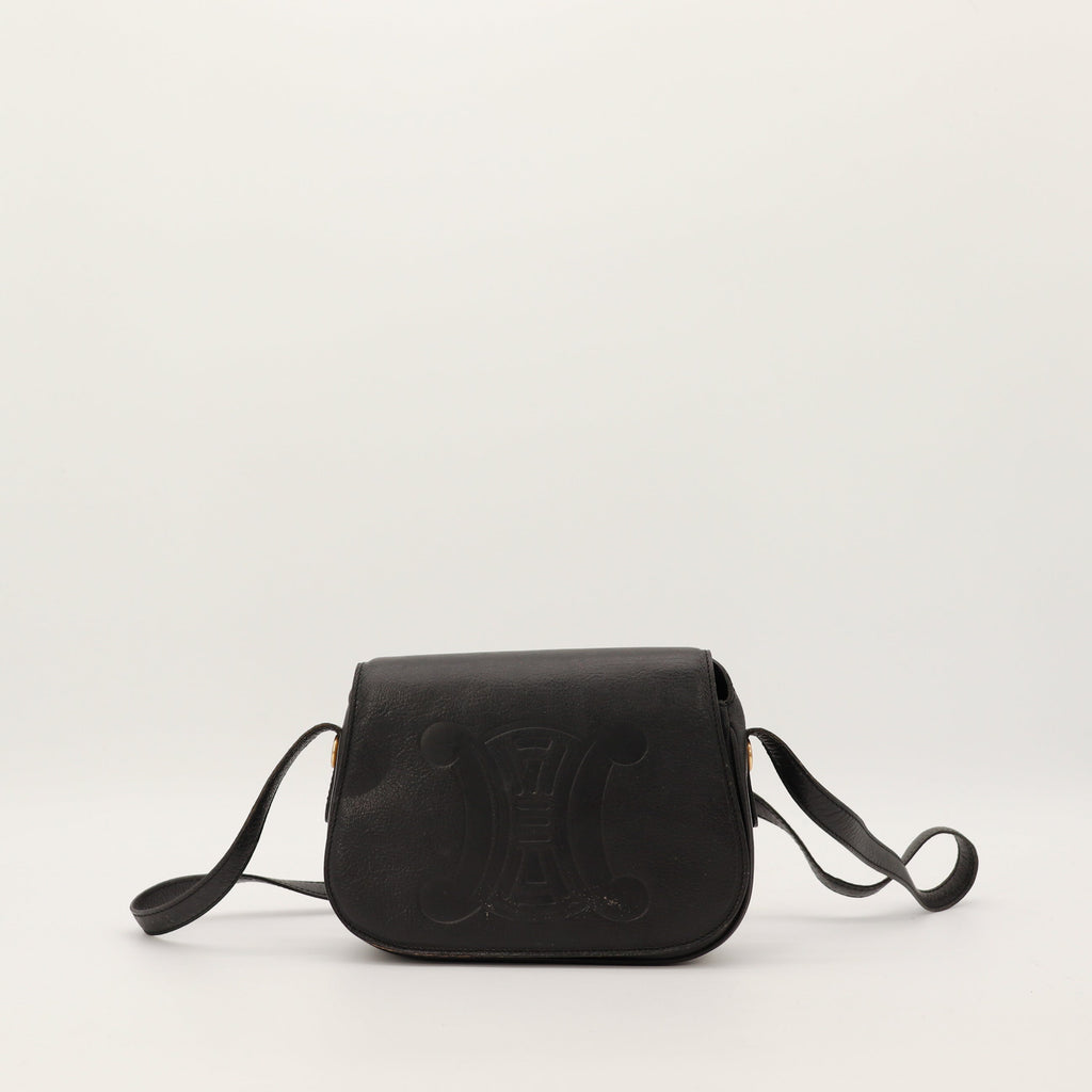 La Sacoche Triomphe Cuir Noir Céline