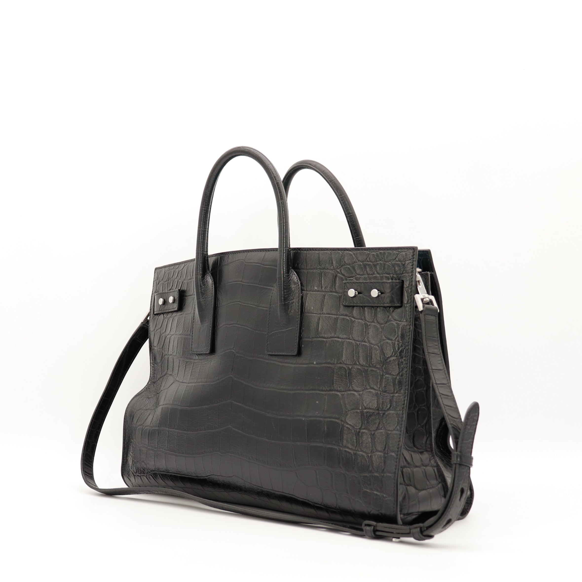 Le Sac De Jour Saint Laurent Embossé Crocodile