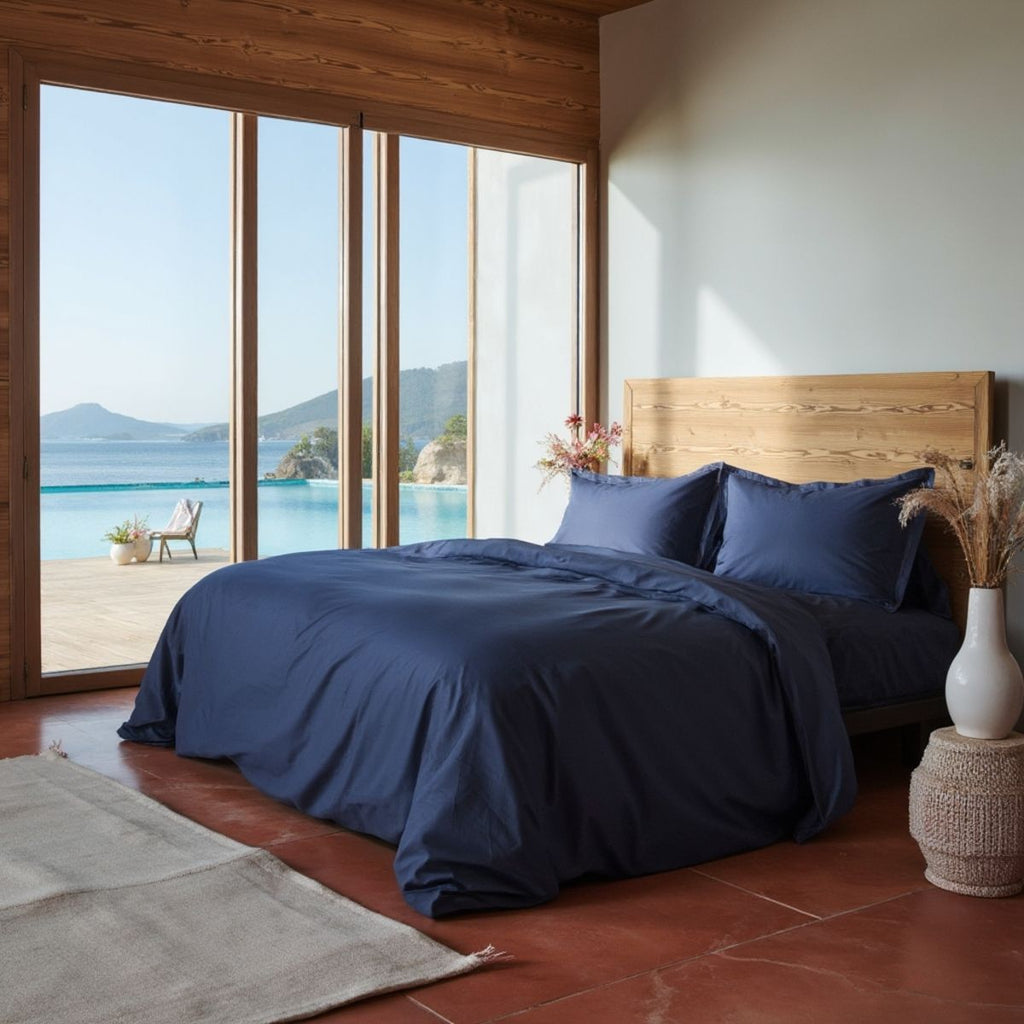 Uni Percale - Drap - Marine