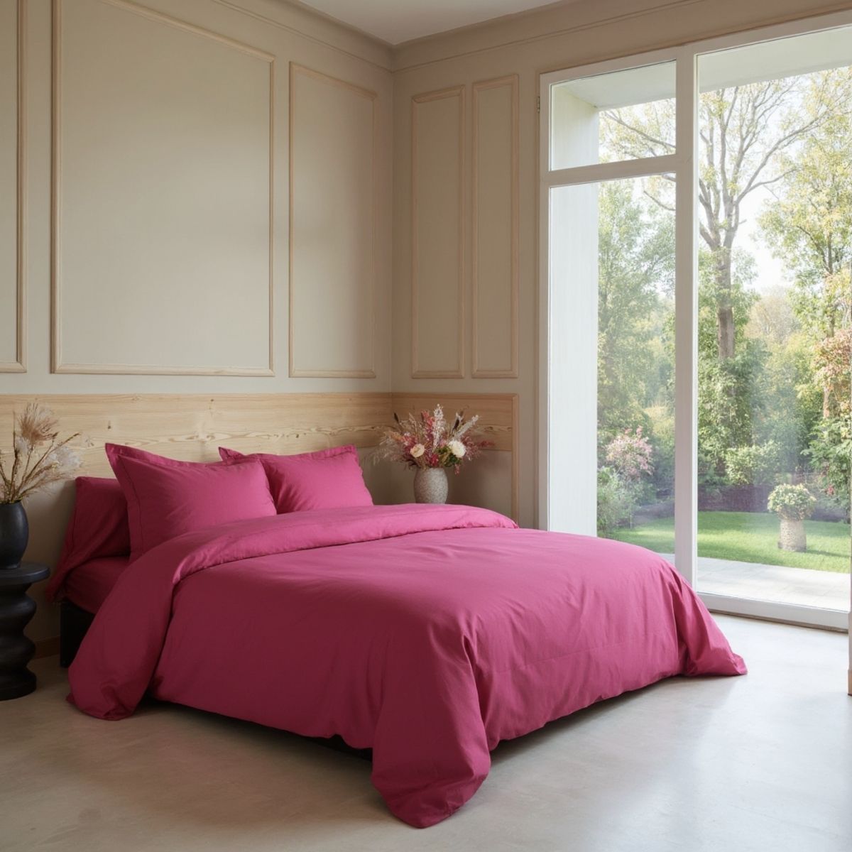 Uni Percale - Drap - Framboise