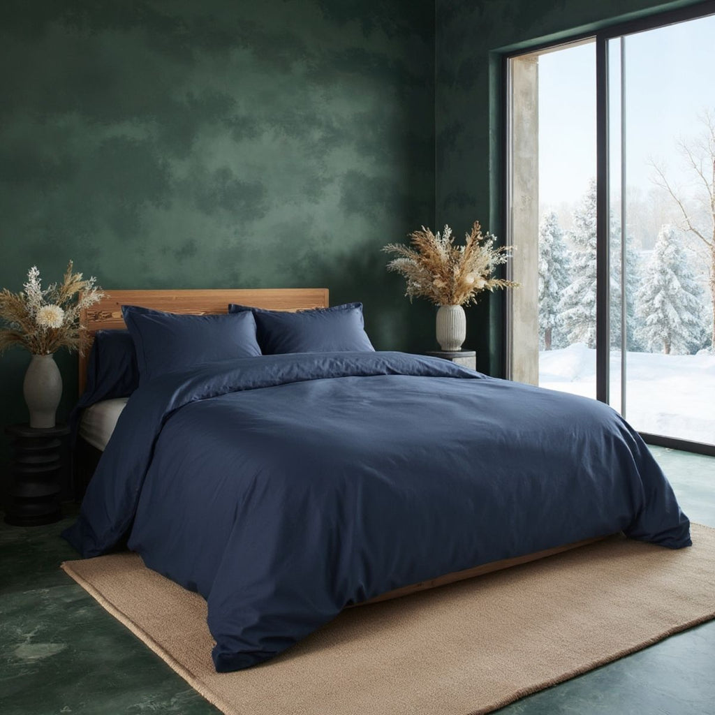 Uni Percale - Drap - Marine