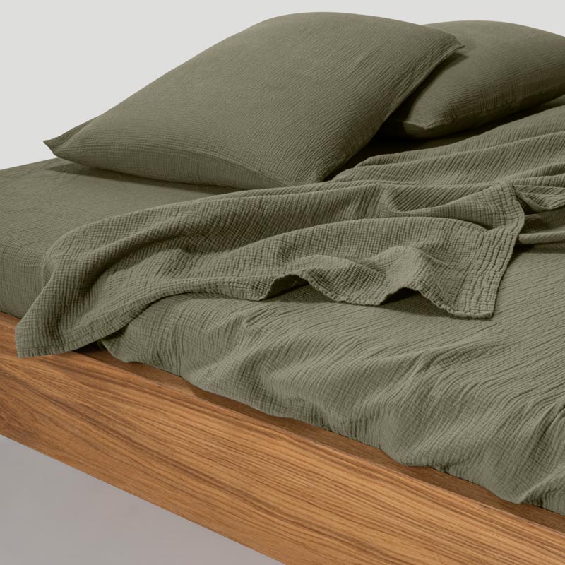 Sábana Encimera - En Gasa De Algodón 185 G/M² - Verde Bosque