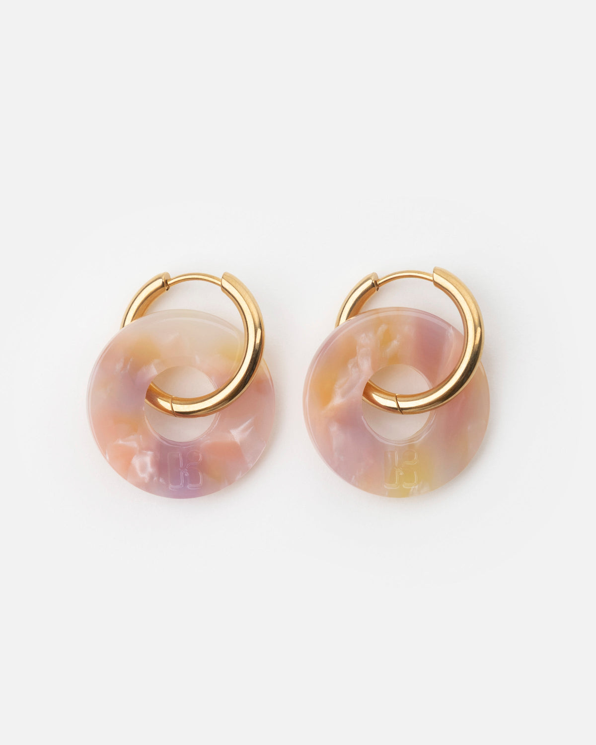 Donuts Earrings - Orange Pink