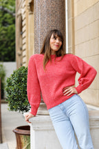 Striktrøje Alix Mohair Meleret Capucine