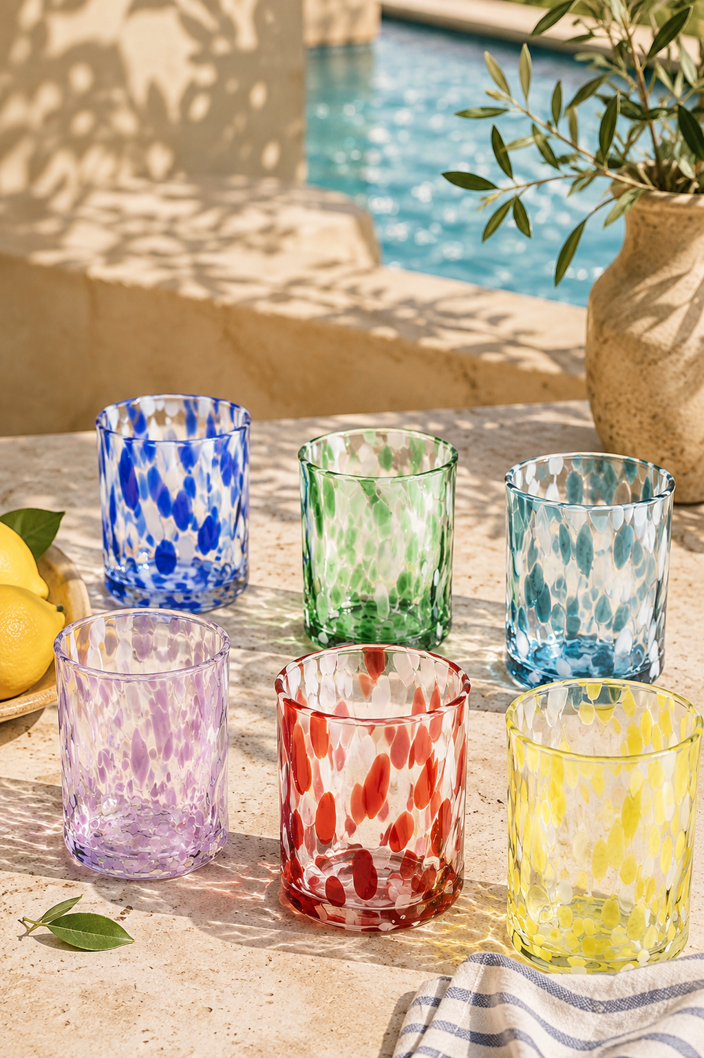 Carnaval - Lot De 6 Verres À Eau - H10 Cm - Coloris Assortis