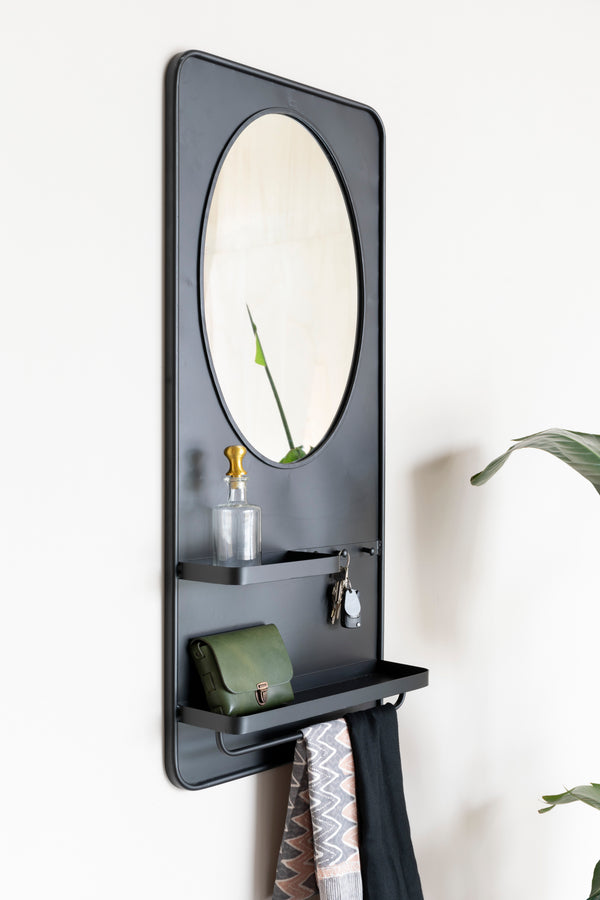 Étagère Pascal L - Miroir - Fer - Noir