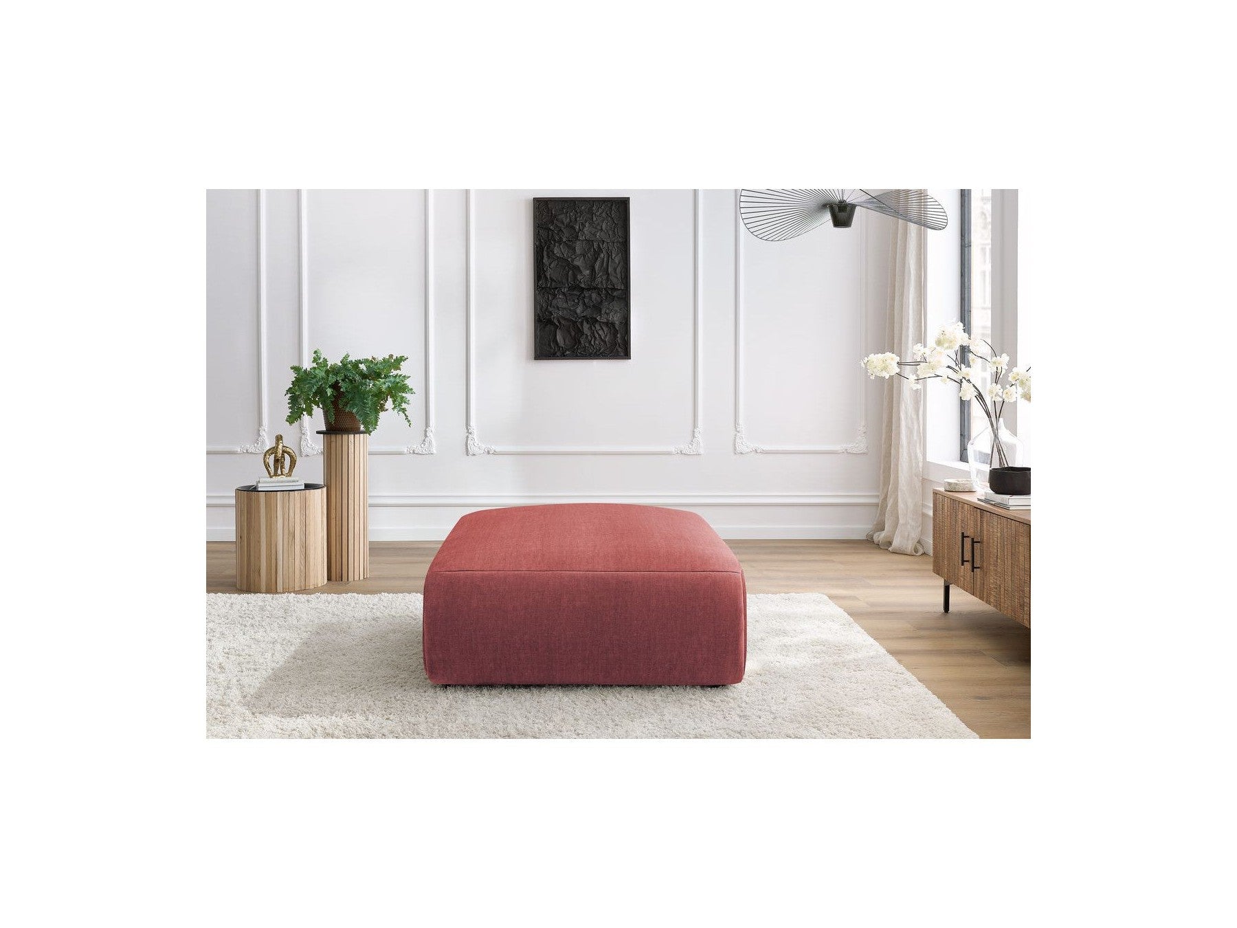 Jeanne - Grand Pouf - Tissu Velours