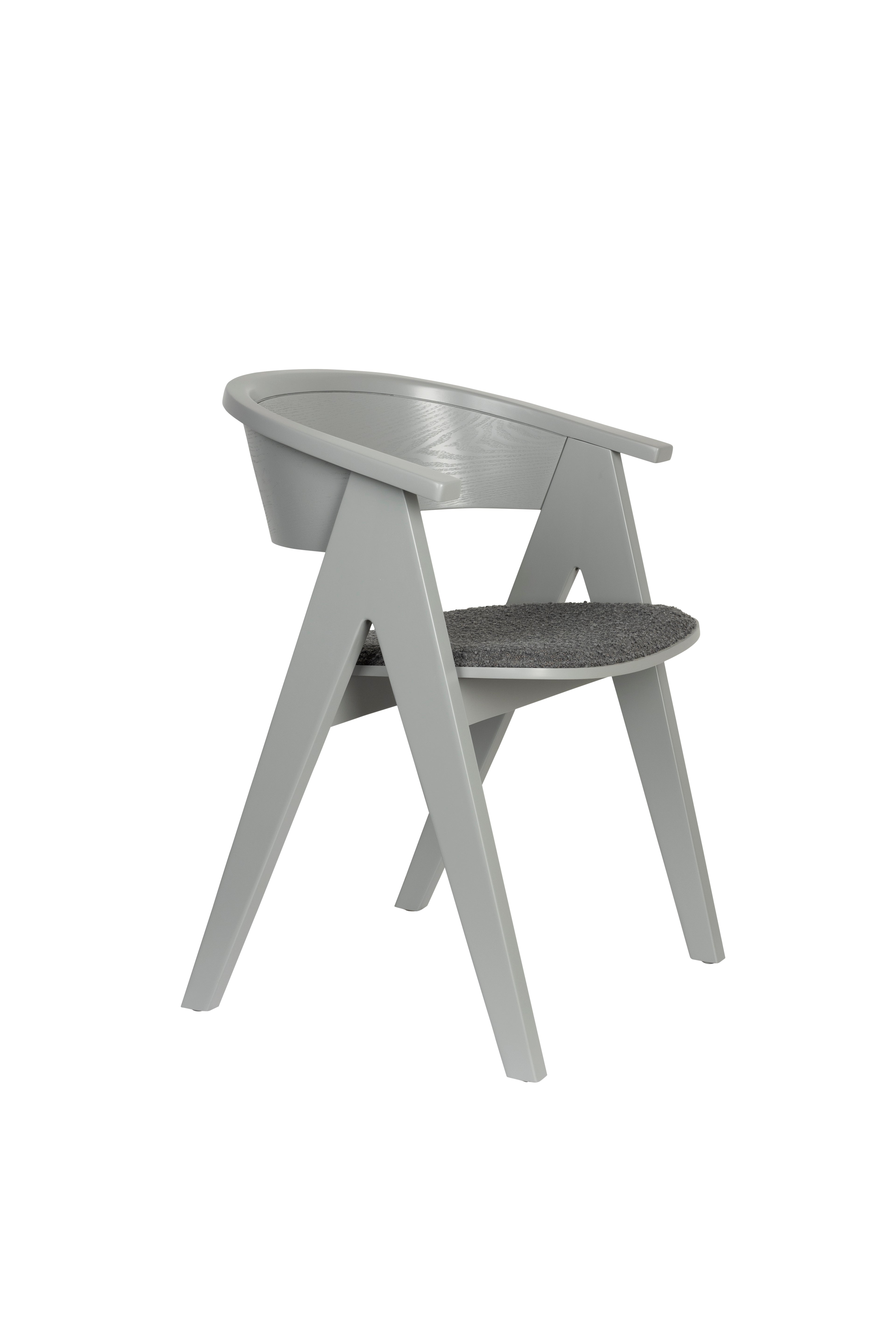 Ndsm - Fauteuil De Salle À Manger - Frêne massif - Gris