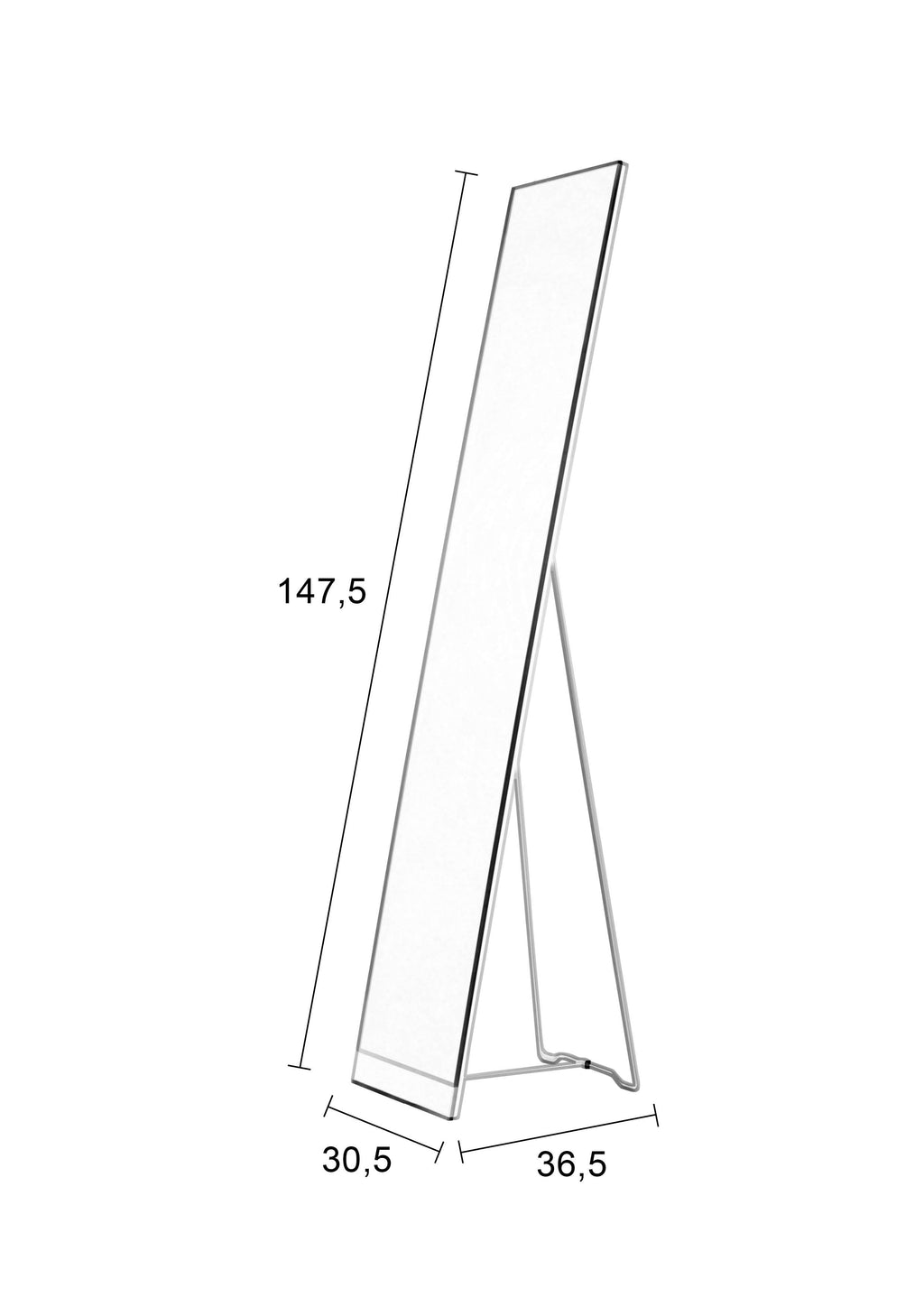 Stand - Miroir - Acier - Blanc