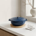 Cocotte En Fonte D'Acier Ronde - Bleu