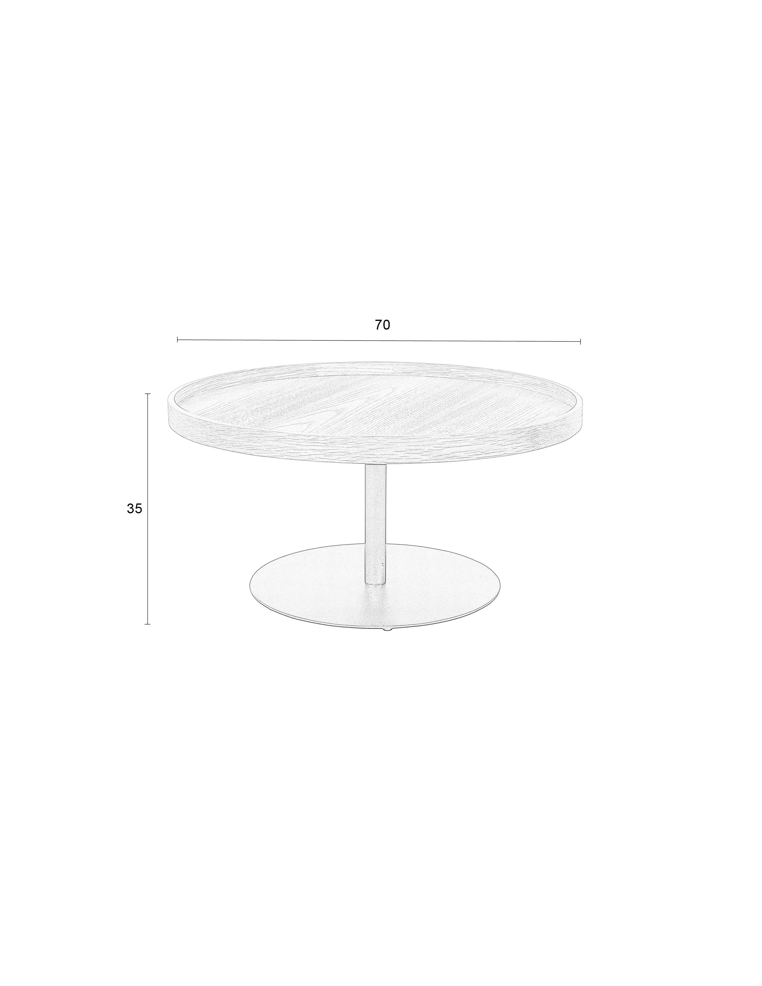 Yuri L - Table D'Appoint - Placage de chêne - Chêne/Marron