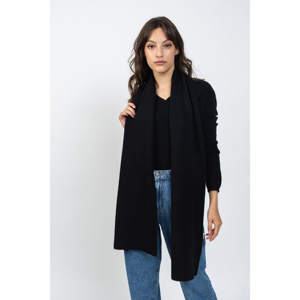 Echarpe Apolline Noir, CÃ´te Anglaise, 100% Cachemire, 4 Fils - Accessoire