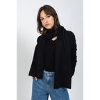 Echarpe Apolline Noir, CÃ´te Anglaise, 100% Cachemire, 4 Fils - Accessoire