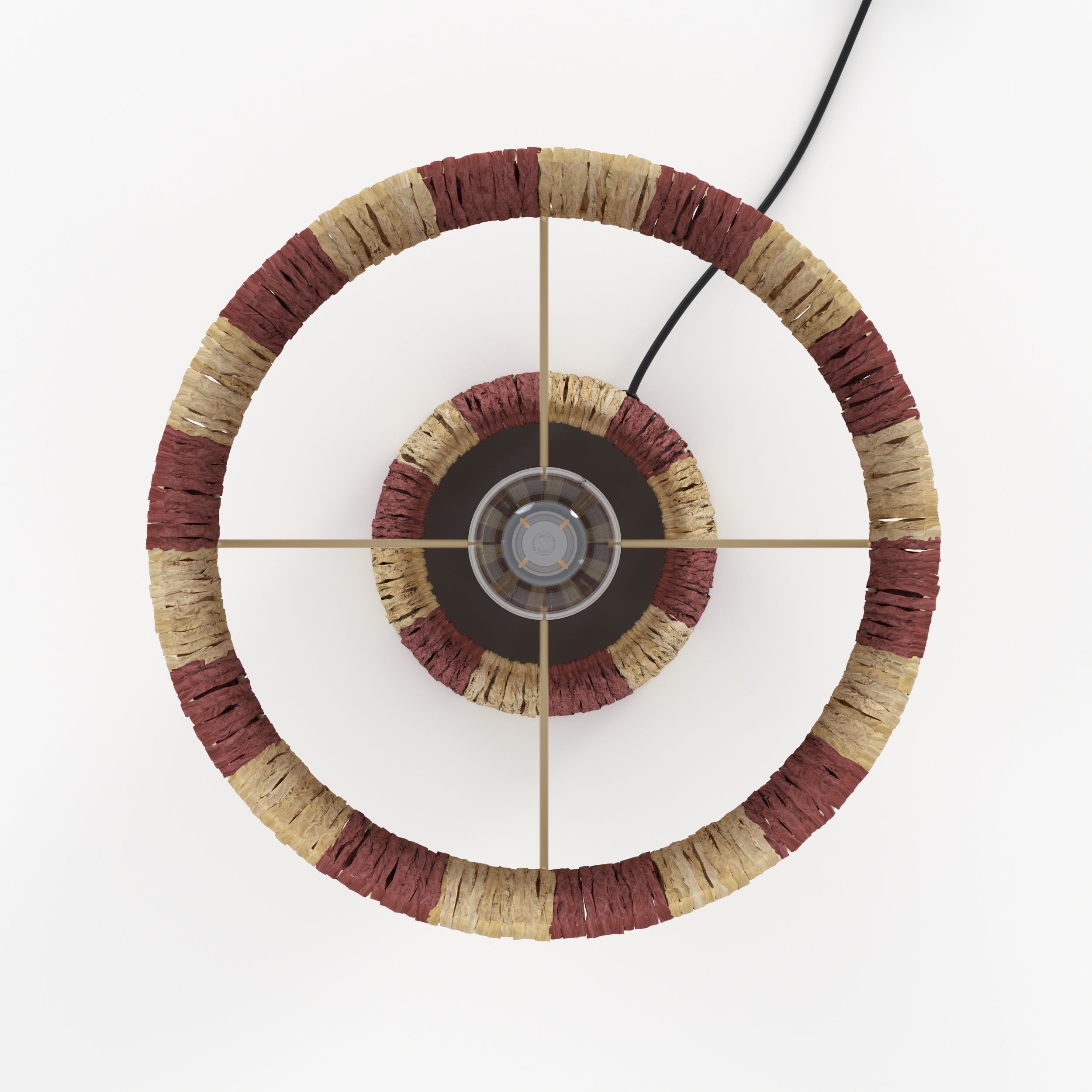 Soléa - Striped Terracotta Palm Leaf Lamp
