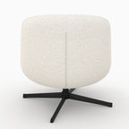 Elvis - Sillón giratorio de tela bouclé blanco roto
